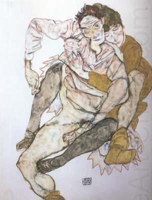 Seated Couple (mk20), Egon Schiele